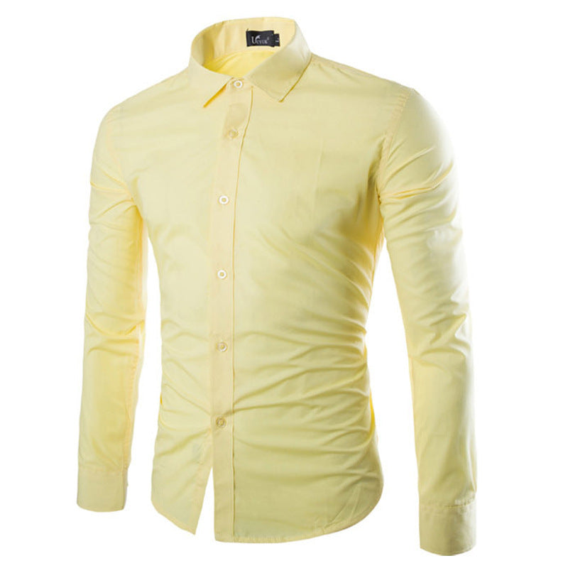 Herren elegante Langarmhemd Drune