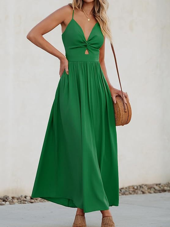 Damen Maxikleid mit schickem Knotendetail und fließendem Schnitt Drune