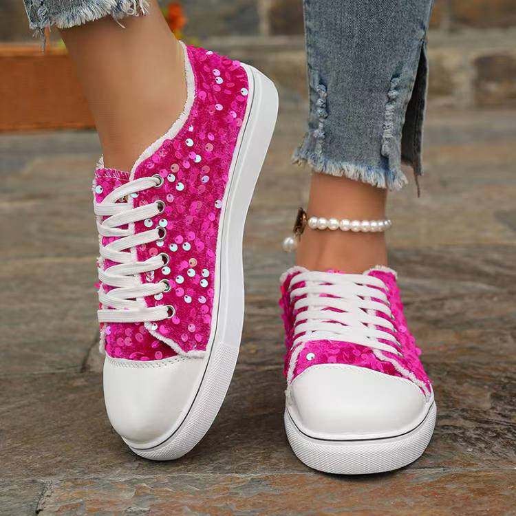 Damen Glitzernde Sneaker mit modischen Pailletten und lässigem Design Drune