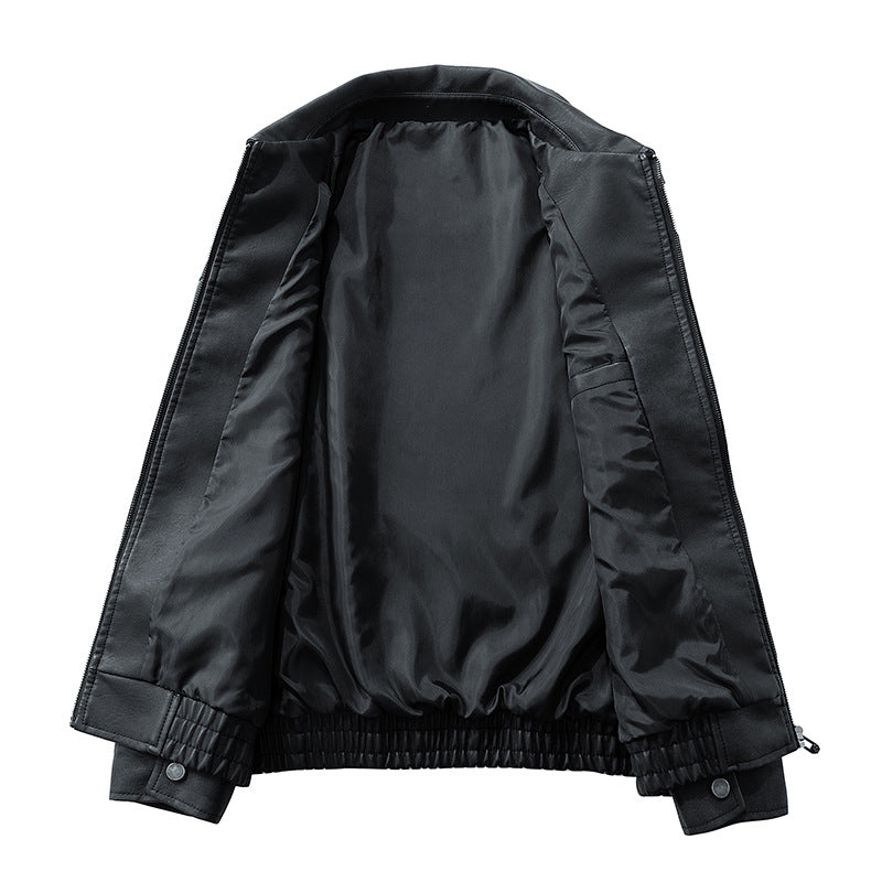 Herren Oversize Velours‑Optik Übergangsblouson mit Hemdkragen, Reißverschluss & elastischem Saum Drune