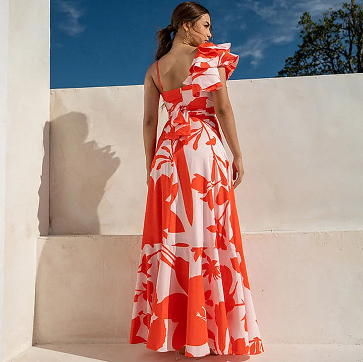 Damen Eleganter Einteiler Badeanzug mit voluminösen Rüschendetails Drune