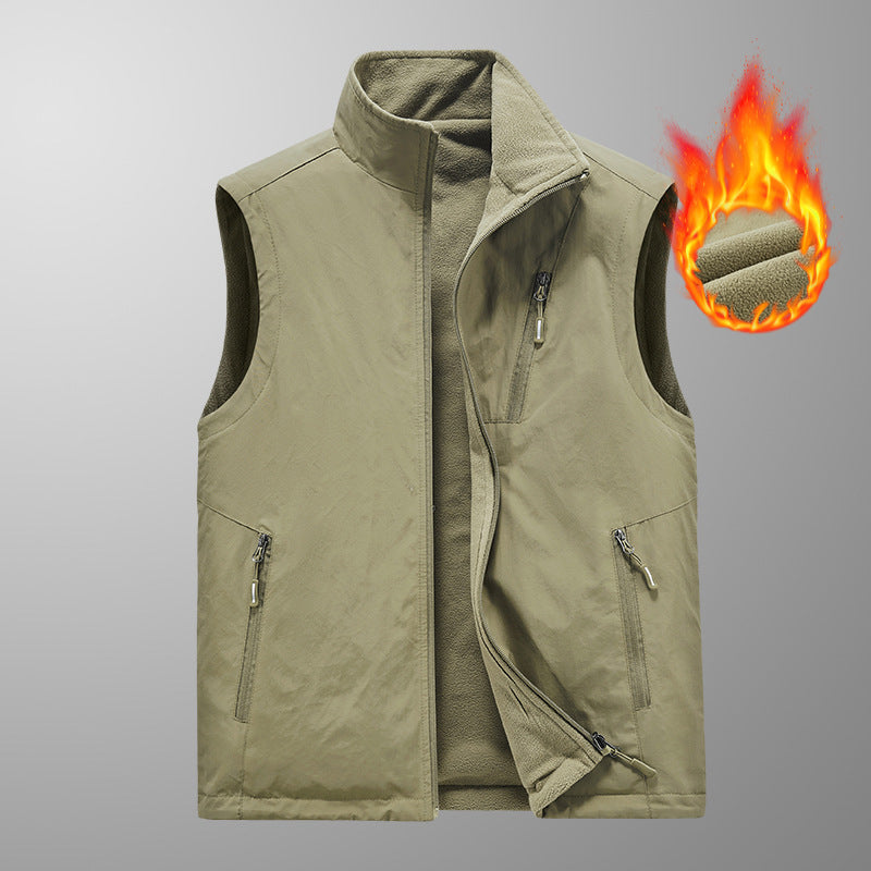 Herren Wärmende Fleece-Jacke ohne Ärmel Drune