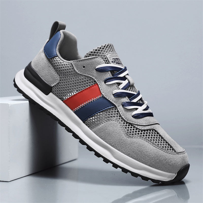Herren Atmungsaktive Freizeit-Runner mit Mesh-Obermaterial, retro-inspiriertem Streifen-Detail und griffiger Gummilaufsohle Drune
