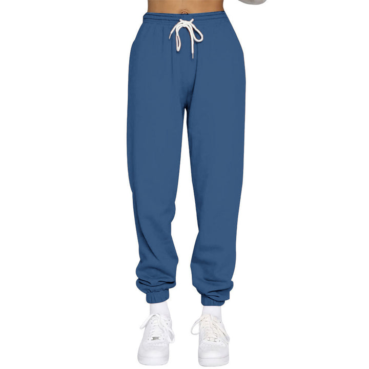 Damen nan High‑Waist Relax-Jogginghose mit elastischem Komfortbund, Kordelzug und gerippten Knöchelbündchen Drune