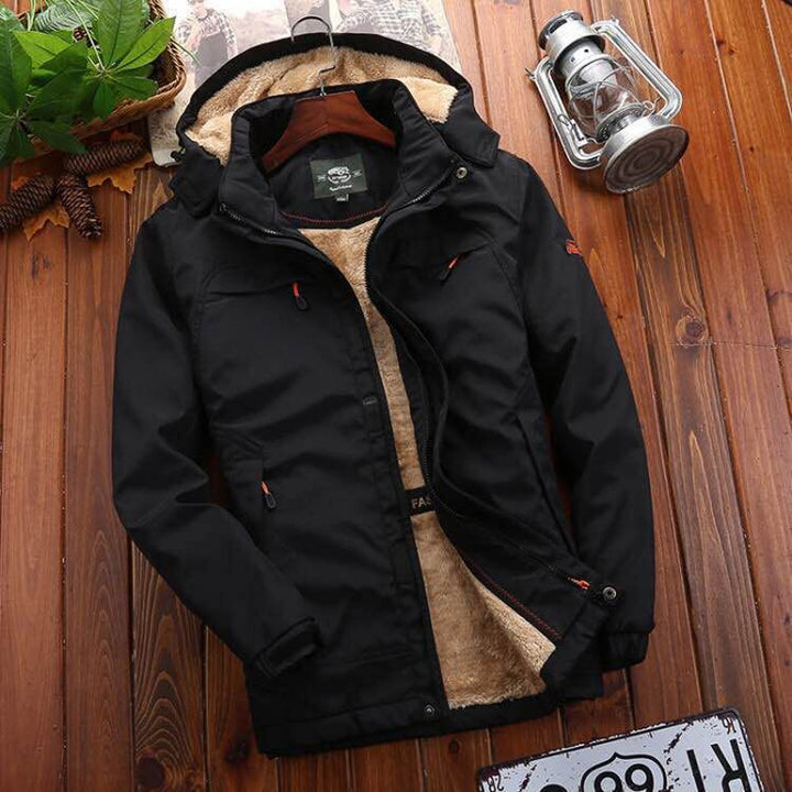 Herren nan wind- und wasserabweisende Parka‑Fieldjacke mit abnehmbarer Kapuze und Sherpa Futter Drune