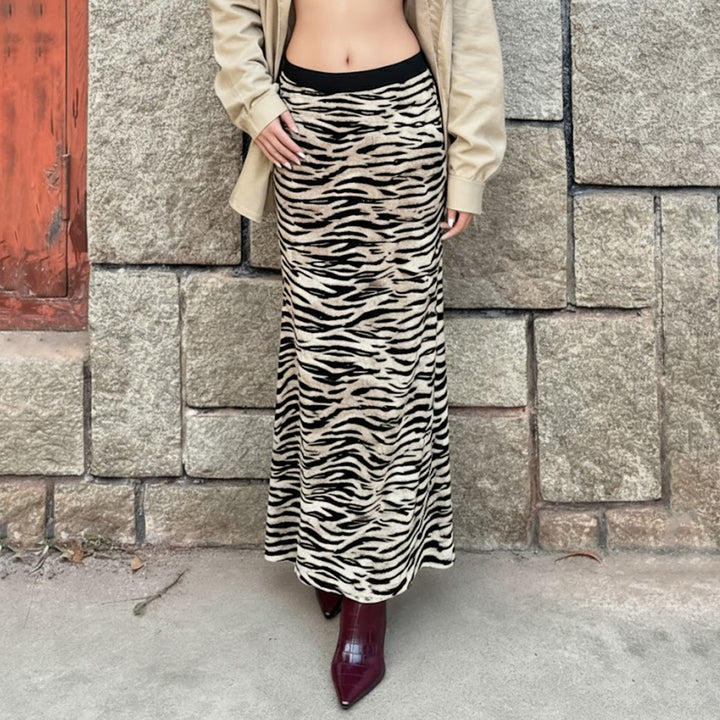 Damen Schicker Maxi-Rock mit Rüschendetails und floralen Mustern Drune