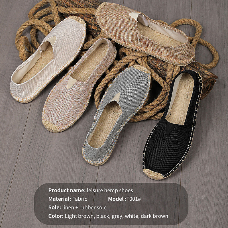 Damen Leichte Espadrille-Slip-On aus gewebtem Canvas mit Jute-Umrandung Drune