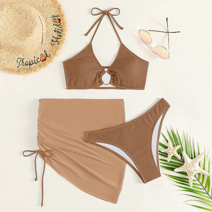 Damen Top und Rock-Set mit raffiniertem Ringdetail Drune