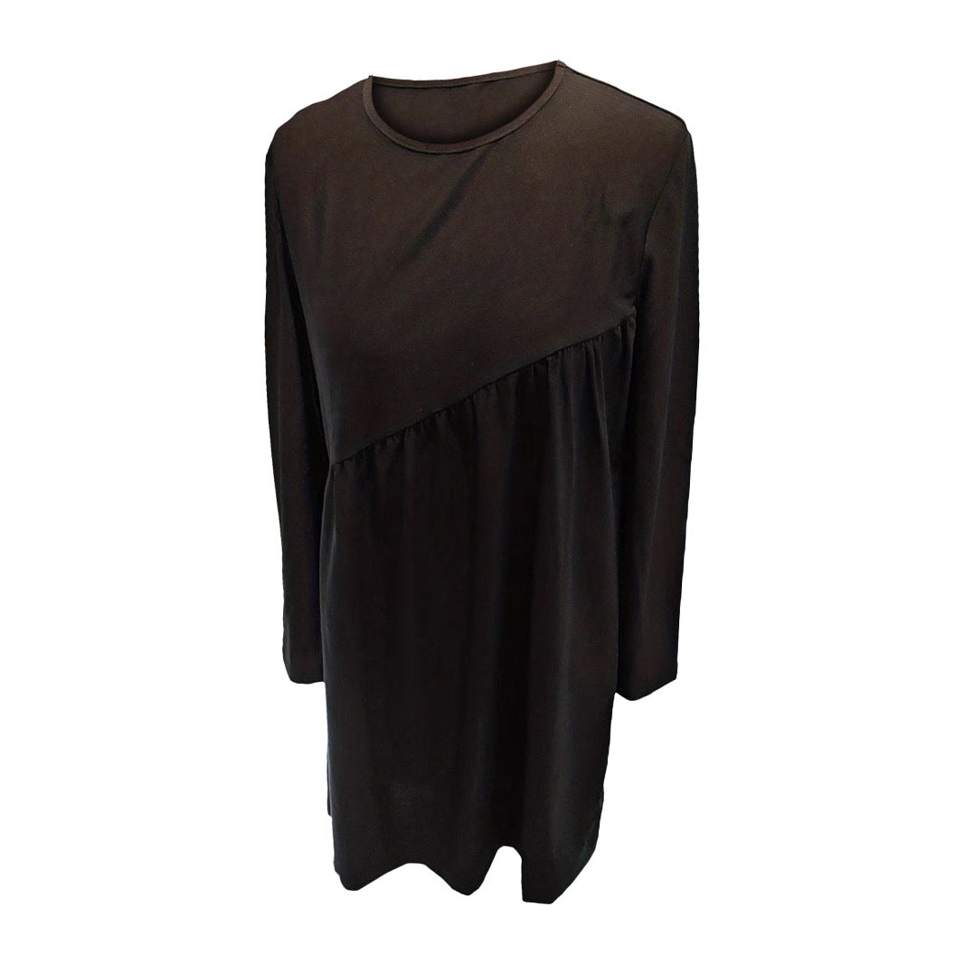 Damen Lässiges Jersey-Minikleid mit diagonaler Raffung und kastiger Silhouette Drune