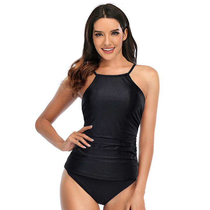 Damen Sportlicher Tankini mit Rüschendetails und animalischem Muster Drune
