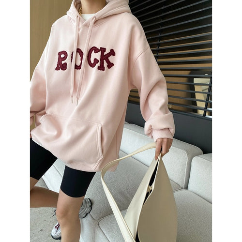 Damen Hoodie mit auffälligem Schriftzug Drune