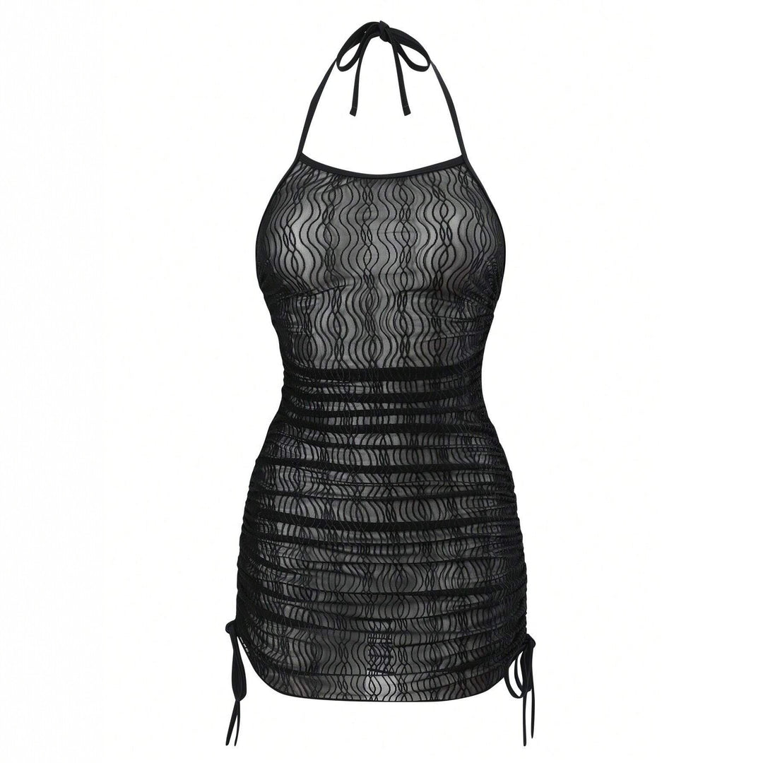 Damen Strandkleid mit eleganter Wellenstruktur Drune