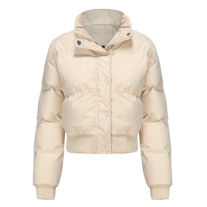 Damen nan kurze wattierte Steppjacke mit hohem Stehkragen und Rippbündchen Drune