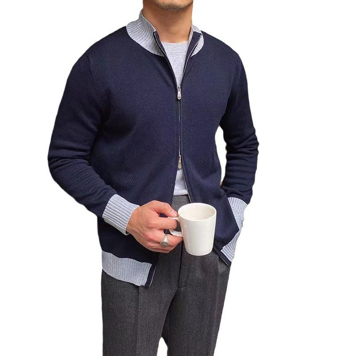 Herren Eleganter Strickpullover mit Stehkragen Drune
