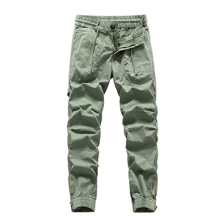Herren Outdoor-Arbeitshose im Joggerstil mit elastischem Komfortbund, aufgesetzten Rundtaschen und Knöchelreißverschluss Drune