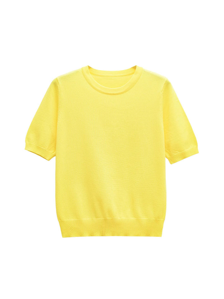 Damen Kurzarm Stricktop Drune