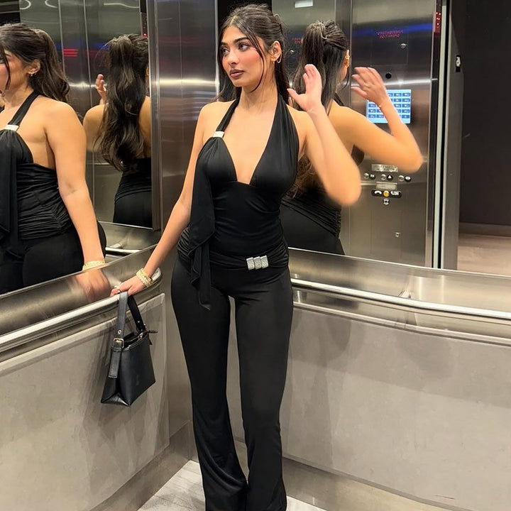 Damen Jumpsuit mit elegantem Halterdesign und schmaler Passform Drune