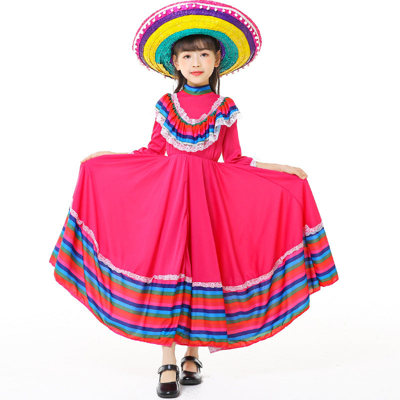 Mädchen Tracht Kleid mit buntem Saum Drune