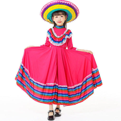 Mädchen Tracht Kleid mit buntem Saum Drune