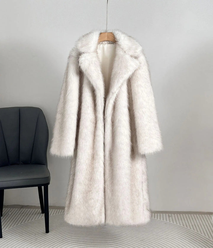 Damen luxuriöser kunstfellmantel im großzügigen Design Drune