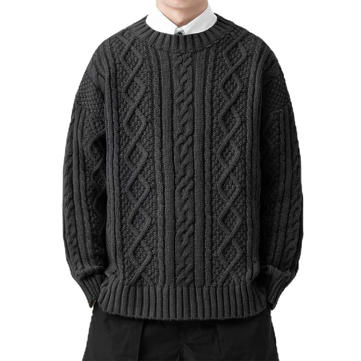 Herren Grobstrickpullover mit Zopfmuster Drune