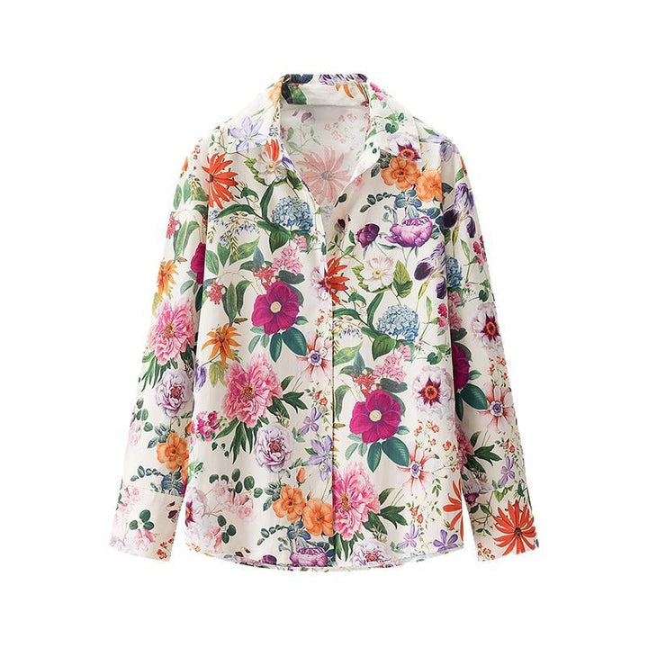 Damen Bluse mit floralem Muster und modernem Schnitt Drune
