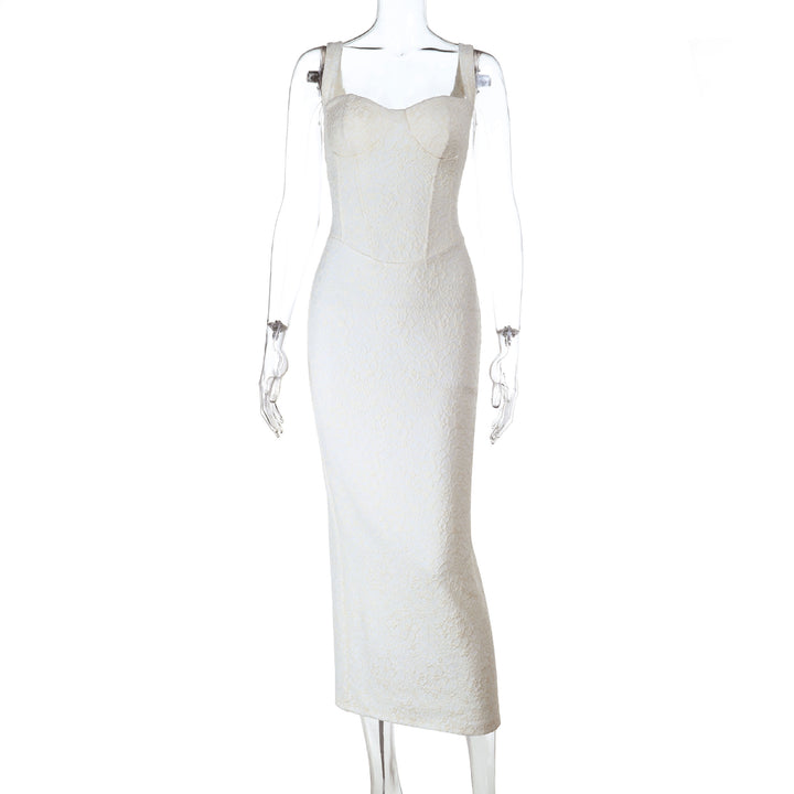 Damen elegantes langes Kleid mit taillierter Silhouette und verführerischem Bustier Drune