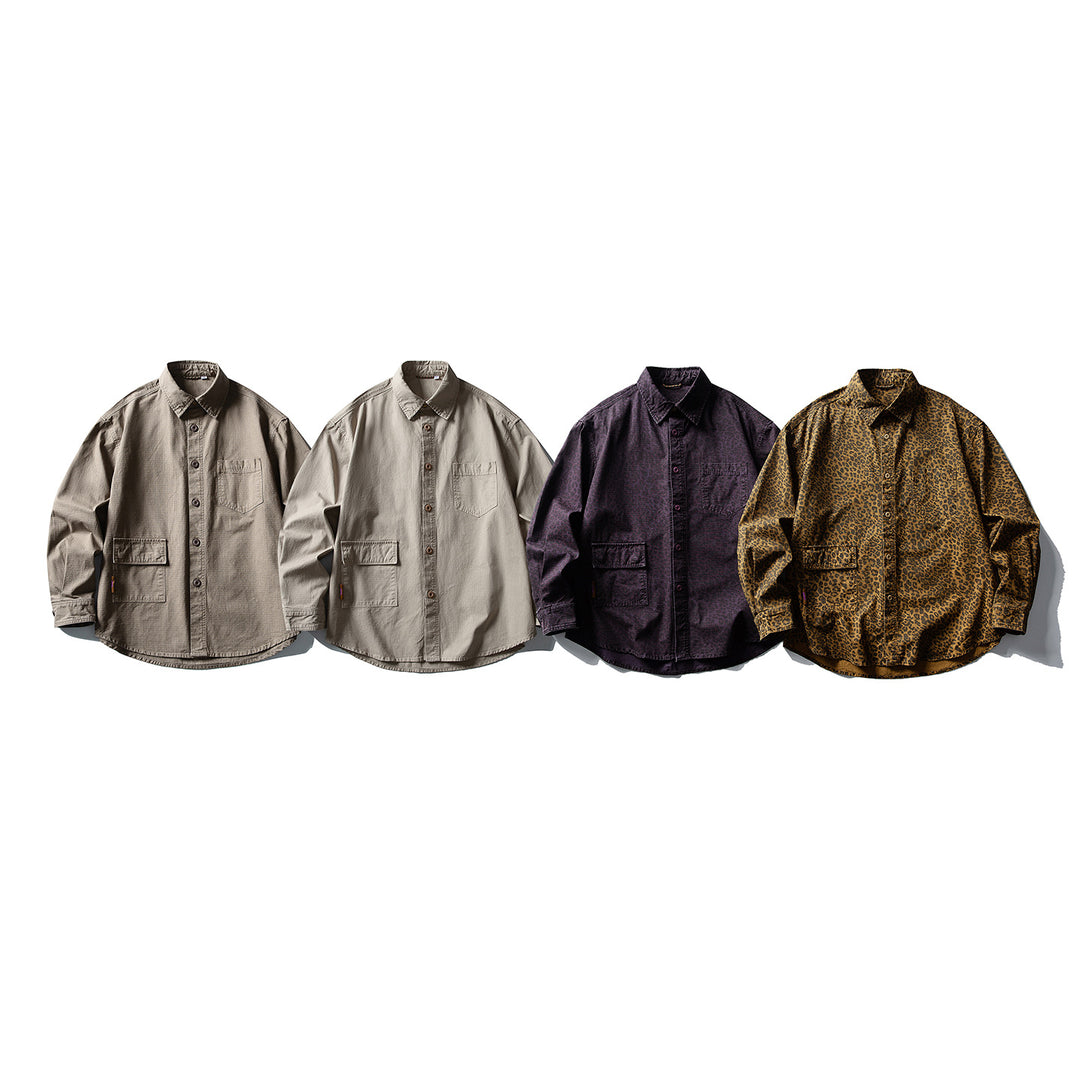 Herren Utility-Overshirt aus robustem Baumwoll-Canvas mit Brust- und Klappentasche Drune