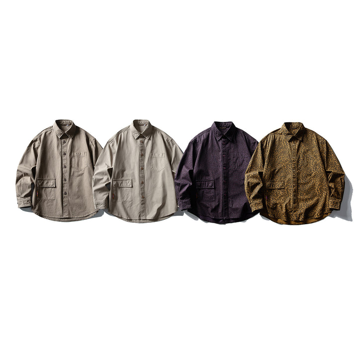 Herren Utility-Overshirt aus robustem Baumwoll-Canvas mit Brust- und Klappentasche Drune