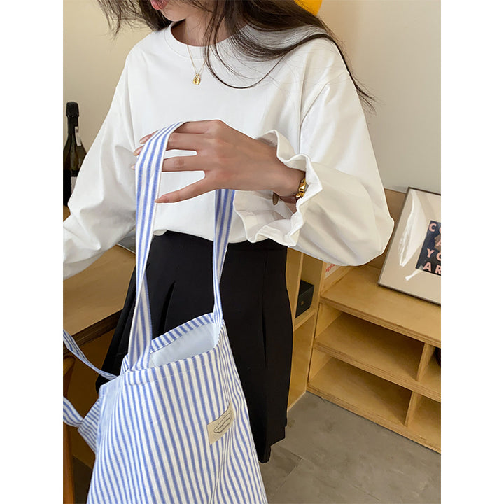 Damen lässiges Langarmshirt mit Rüschendetails Drune