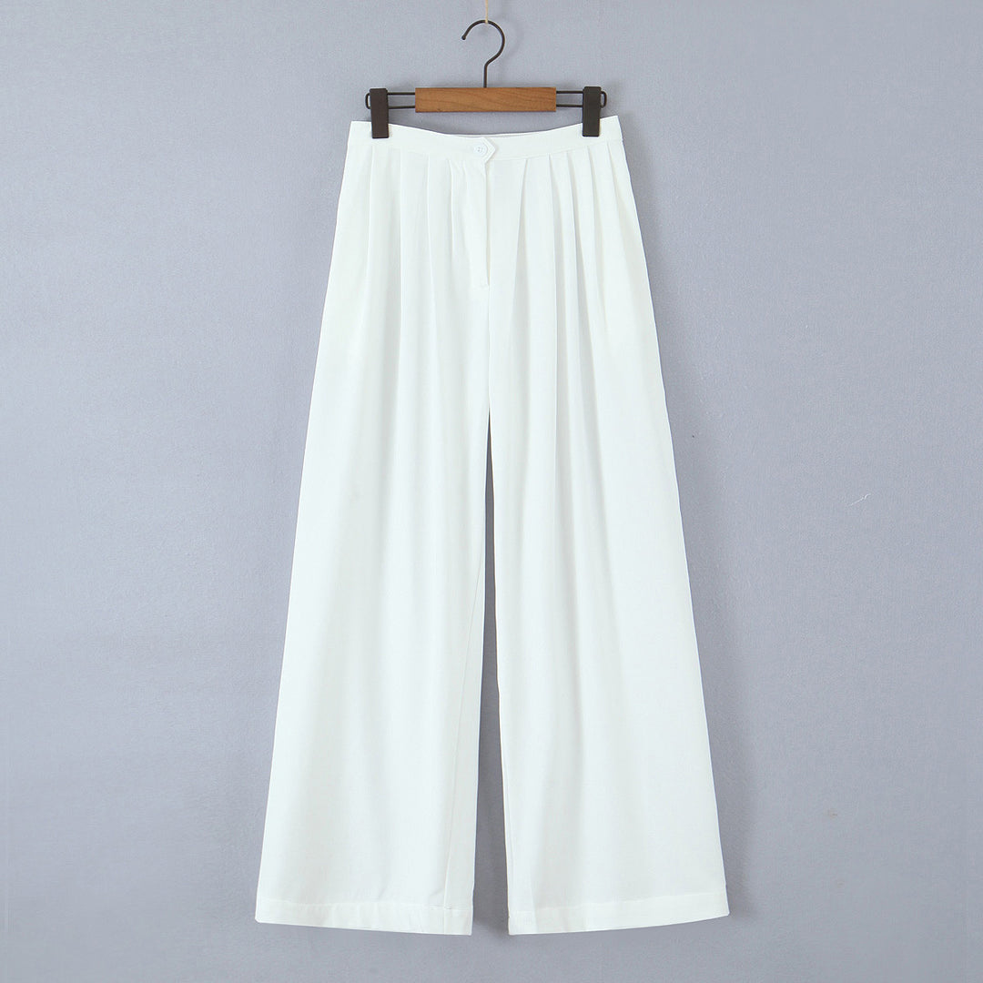 Damen Weite, elegante Hose mit Bundfalten Drune