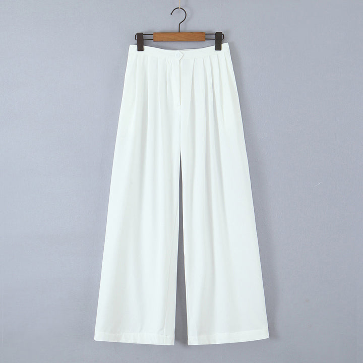Damen Weite, elegante Hose mit Bundfalten Drune