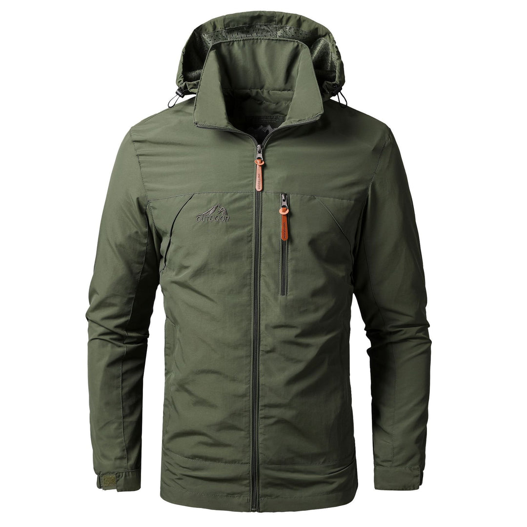 Herren Leichter Outdoor-Kapuzenparka mit atmungsaktivem Meshfutter und Brustzip Drune
