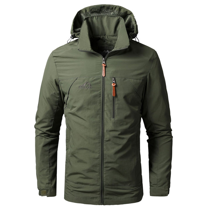Herren Leichter Outdoor-Kapuzenparka mit atmungsaktivem Meshfutter und Brustzip Drune