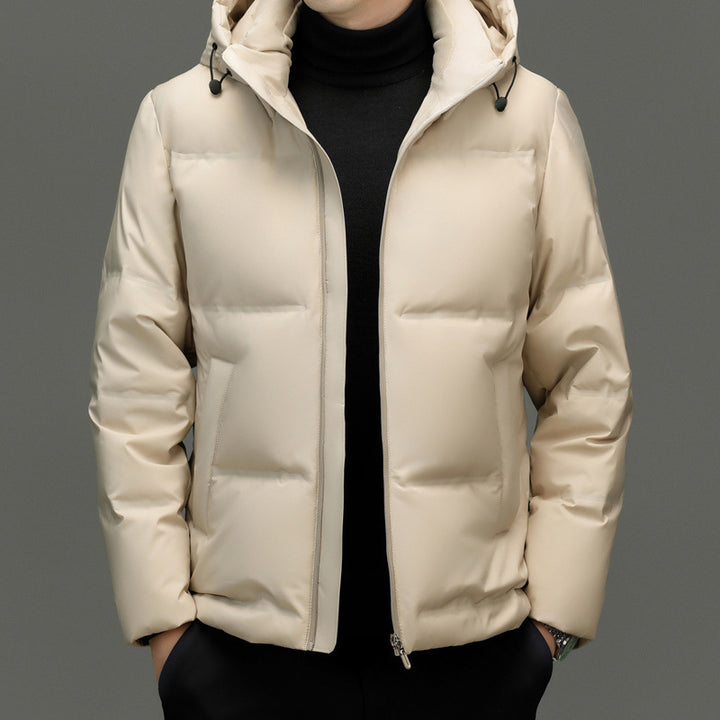 Herren Daunenjacke mit abnehmbarem Kapuzenkragen und wasserabweisender Oberfläche Drune
