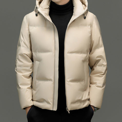 Herren Daunenjacke mit abnehmbarem Kapuzenkragen und wasserabweisender Oberfläche Drune