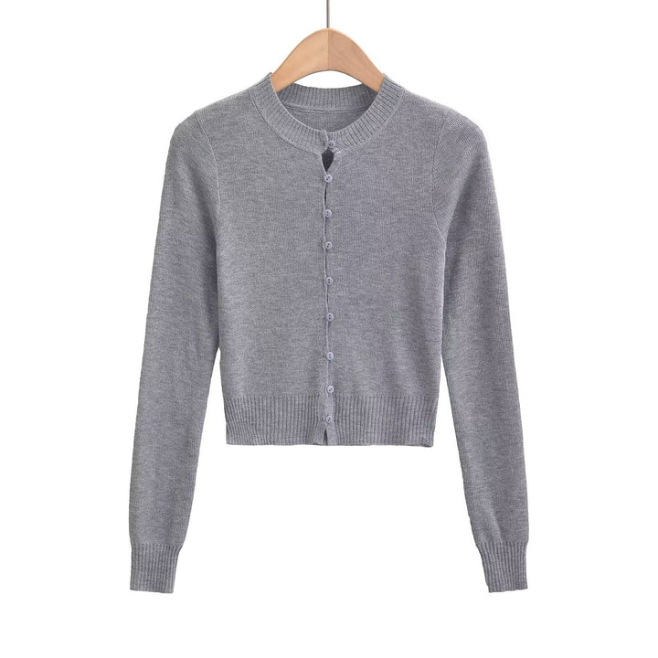 Damen Strickjacke mit modischem Rundhalsausschnitt und eleganter Knopfleiste Drune