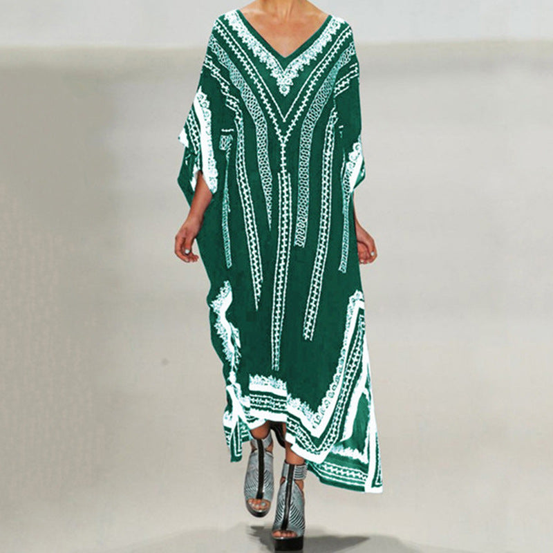 Damen Kaftan mit kunstvollem Ethnomuster und weiten Ärmeln Drune