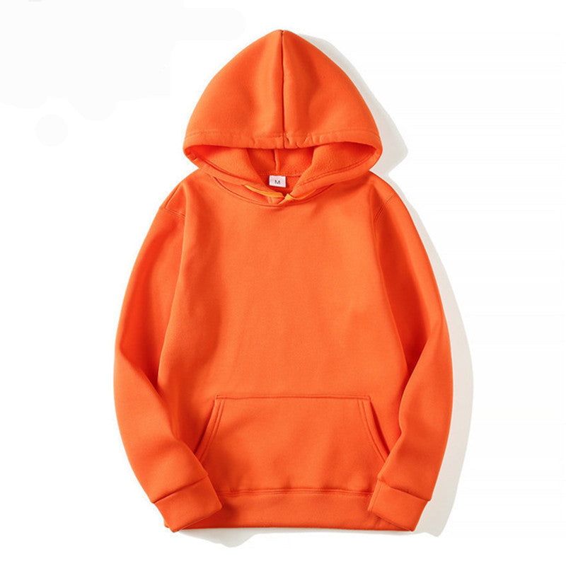Unisex schlichter Kapuzenpullover mit Kängurutasche, gerippten Bündchen und relaxed Fit Drune