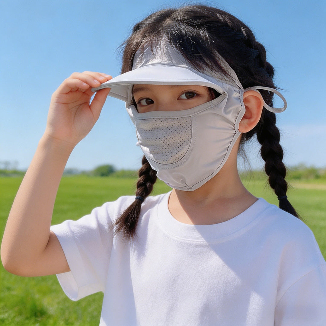 Damen nan Sonnenschutz-Visier mit integrierter atmungsaktiver Gesichtsmaske und verstellbarem Nackenzug Drune