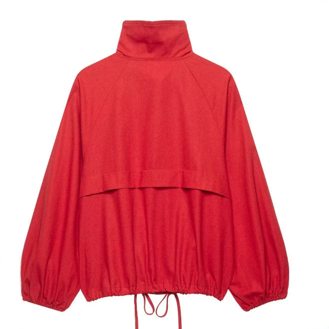Damen Kurz geschnittener Boxy‑Blouson mit hohem Stehkragen und überschnittenen Ärmeln Drune