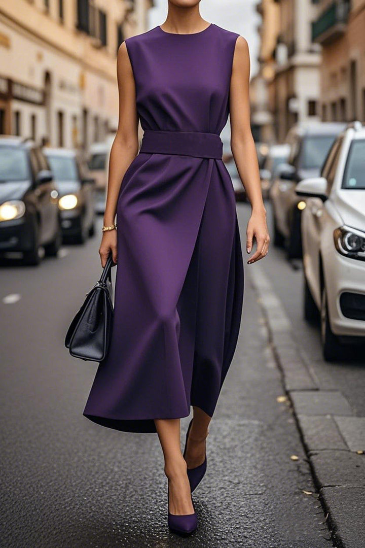 Damen elegantes Maxikleid mit figurbetonter Silhouette und seitlichem Schlitz Drune