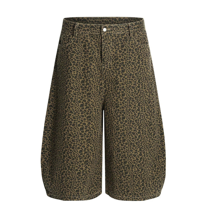 Damen Modische Weitbein-Culotte mit Animal-Print Drune
