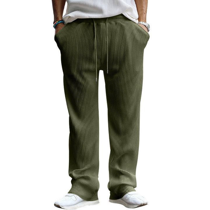 Herren nan locker geschnittene Plissee-Hose mit Tunnelzug und weitem Bein Drune