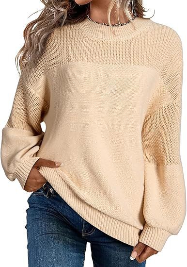 Damen Modischer Strickpullover mit überschnittenen Schultern und lässigem Schnitt Drune