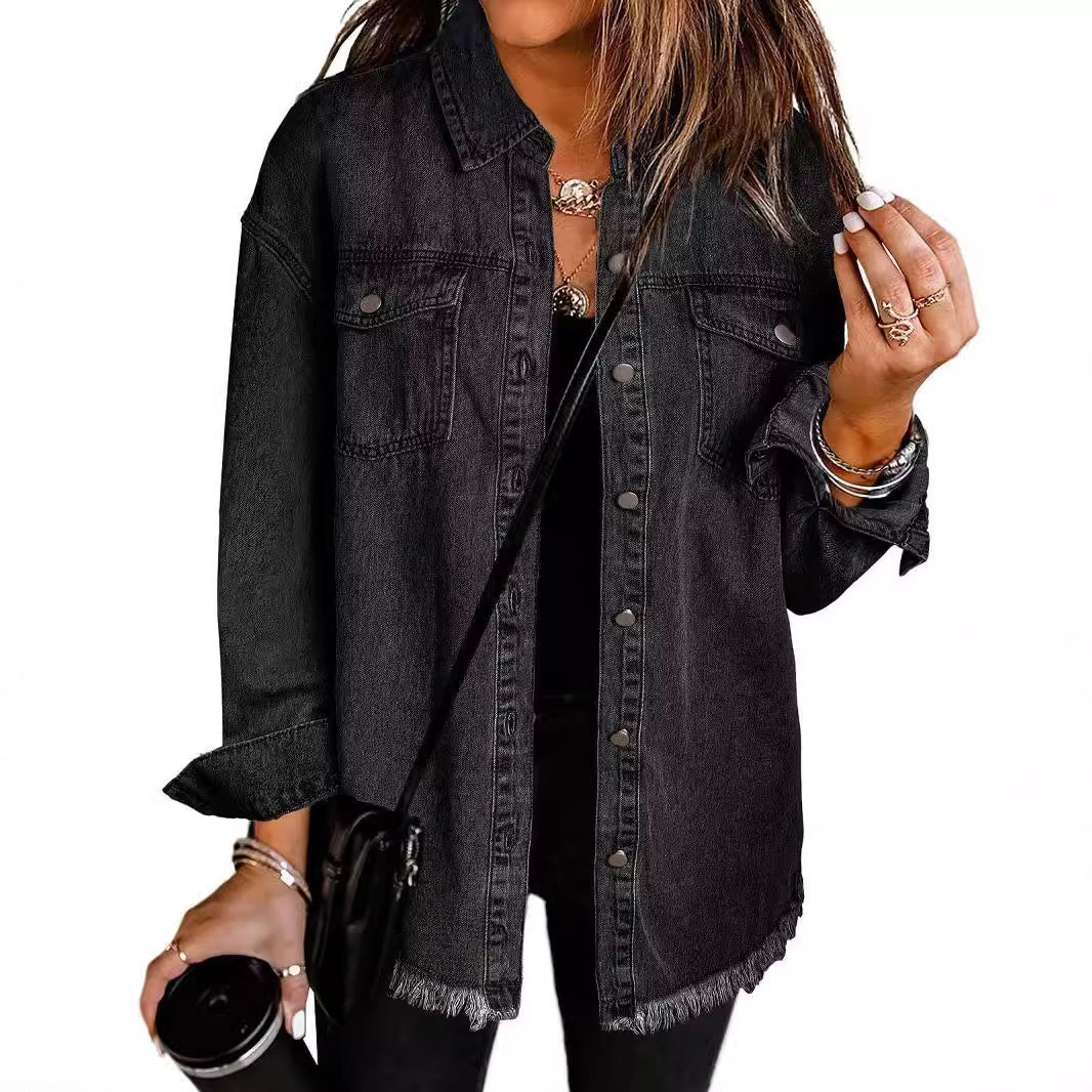 Femme Destroyed Denim Westernjacke Drune