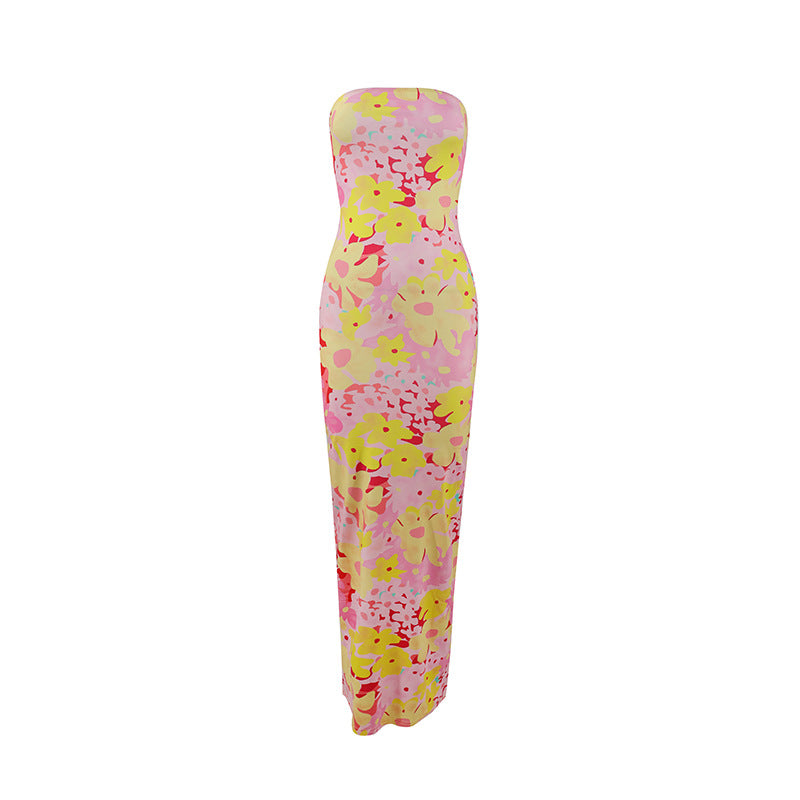 Damen strandtaugliches Maxikleid mit elegantem Blumenprint Drune