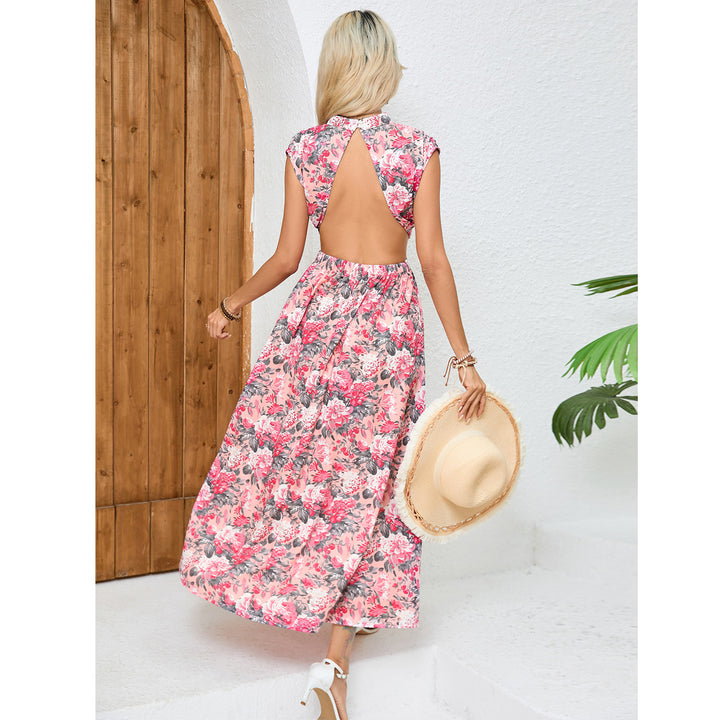 Damen Maxi-Kleid mit floralem Design und seitlichem Schlitz Drune