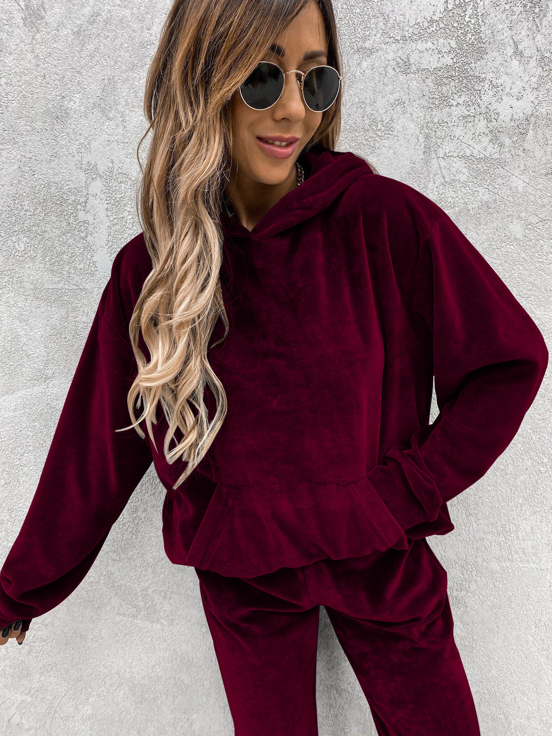 Damen kuscheliger Fleece-Hoodie mit lässigen Details Drune