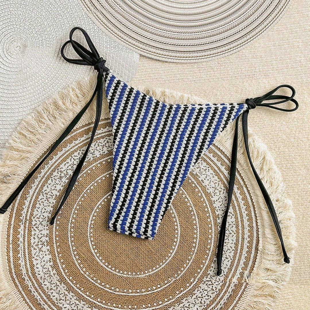 Damen Hochgeschnittenes Bikiniunterteil mit eleganten Bindebändern Drune